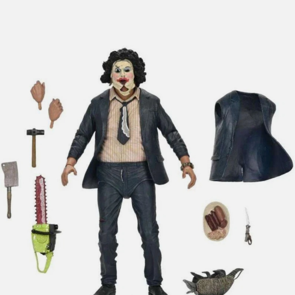 اکشن فیگور اورجینال لدرفیس صورت چرمی (( Leatherface ( (Chainsaw Texas - ارتفاع 18cm برند نکا Neca