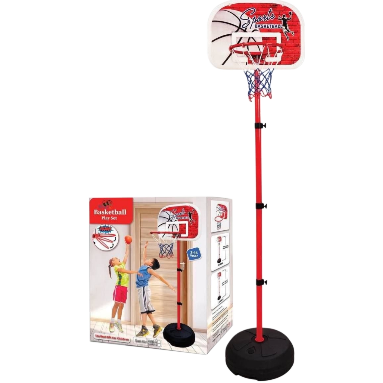 بسکتبال فلزی 230 سانت تنظیم ارتفاع 80×230 کد 2088 B