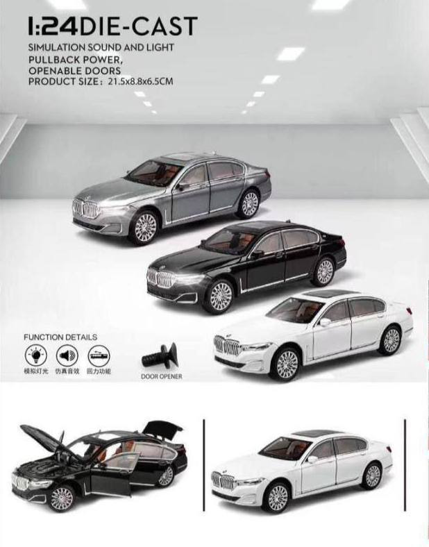 ماکت ماشین عقب کش فلزی بی ام و BMW SERI 7 مقیاس۱/۲۴ کد CZA 151