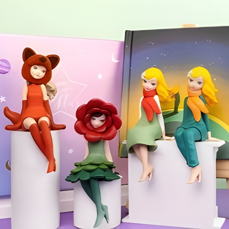 فیگور گل شازده کوچولو little prince پک ۴ عددی اورجینال ارتفاع ۱۲ سانت