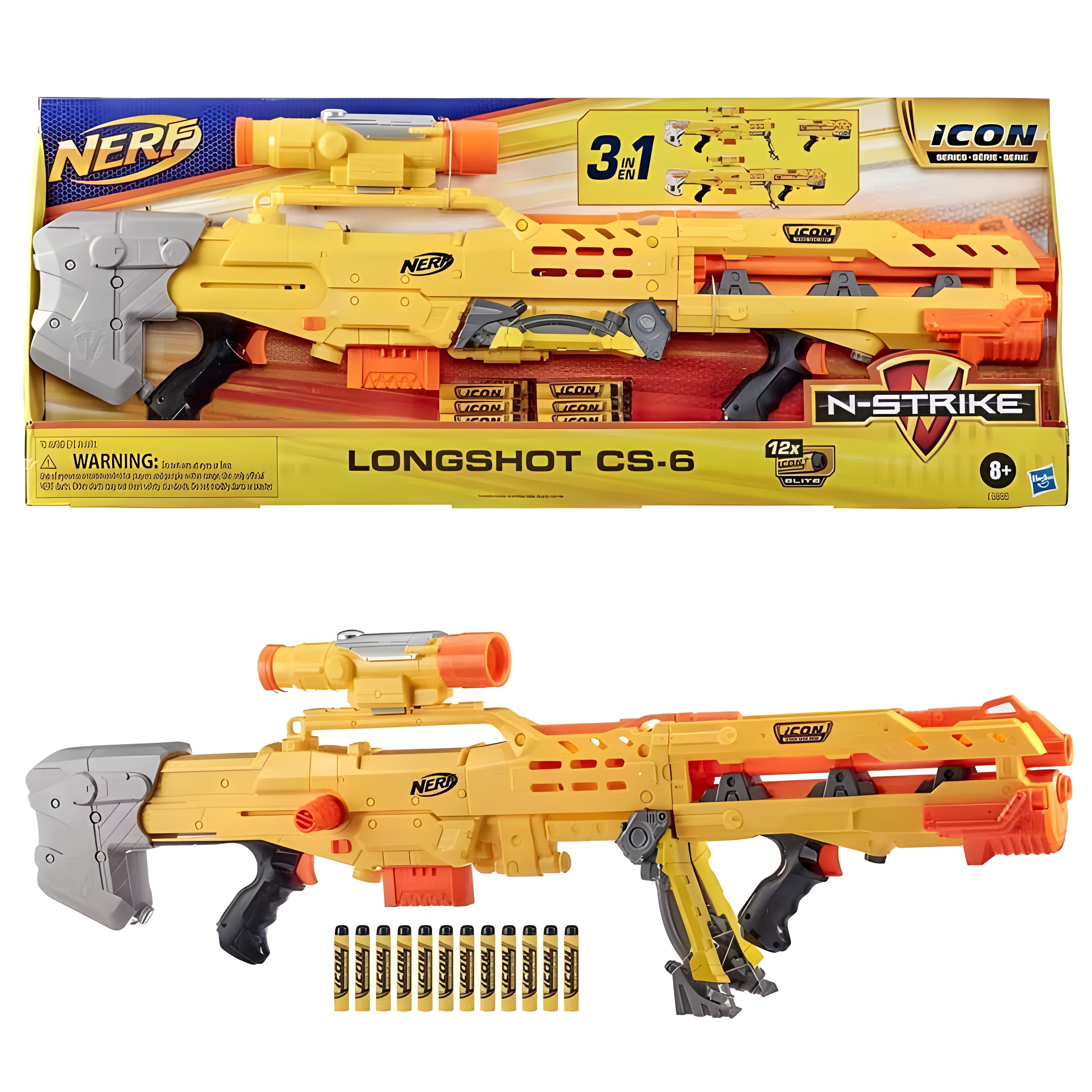 اسلحه تیرابری برند Hasbro(NERF) سری alpha strike مدل longshot cs-6