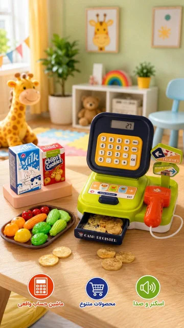 اسباب بازی صندوق فروشگاهی باطری خور سبز کد 8221