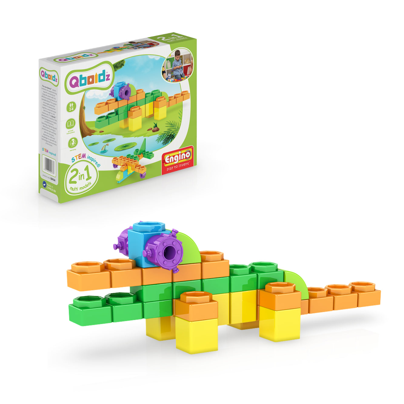 ساختنی استم  stem 2in1 تمساح و هواپیما برند انجینو کد 02 A