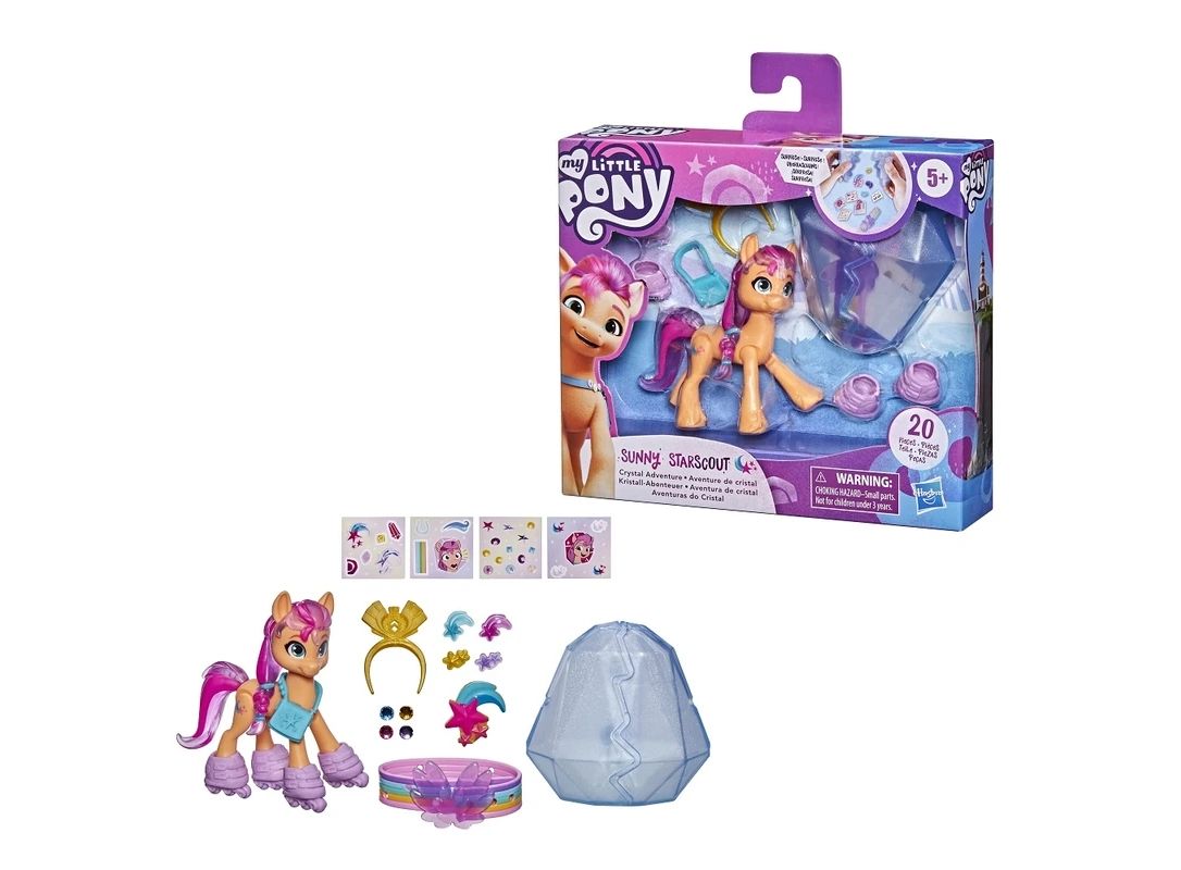 عروسک مای لیتل پونی Crystal Adventure همراه با 20 سورپرایز مدل Sunny Starscout اورجینال