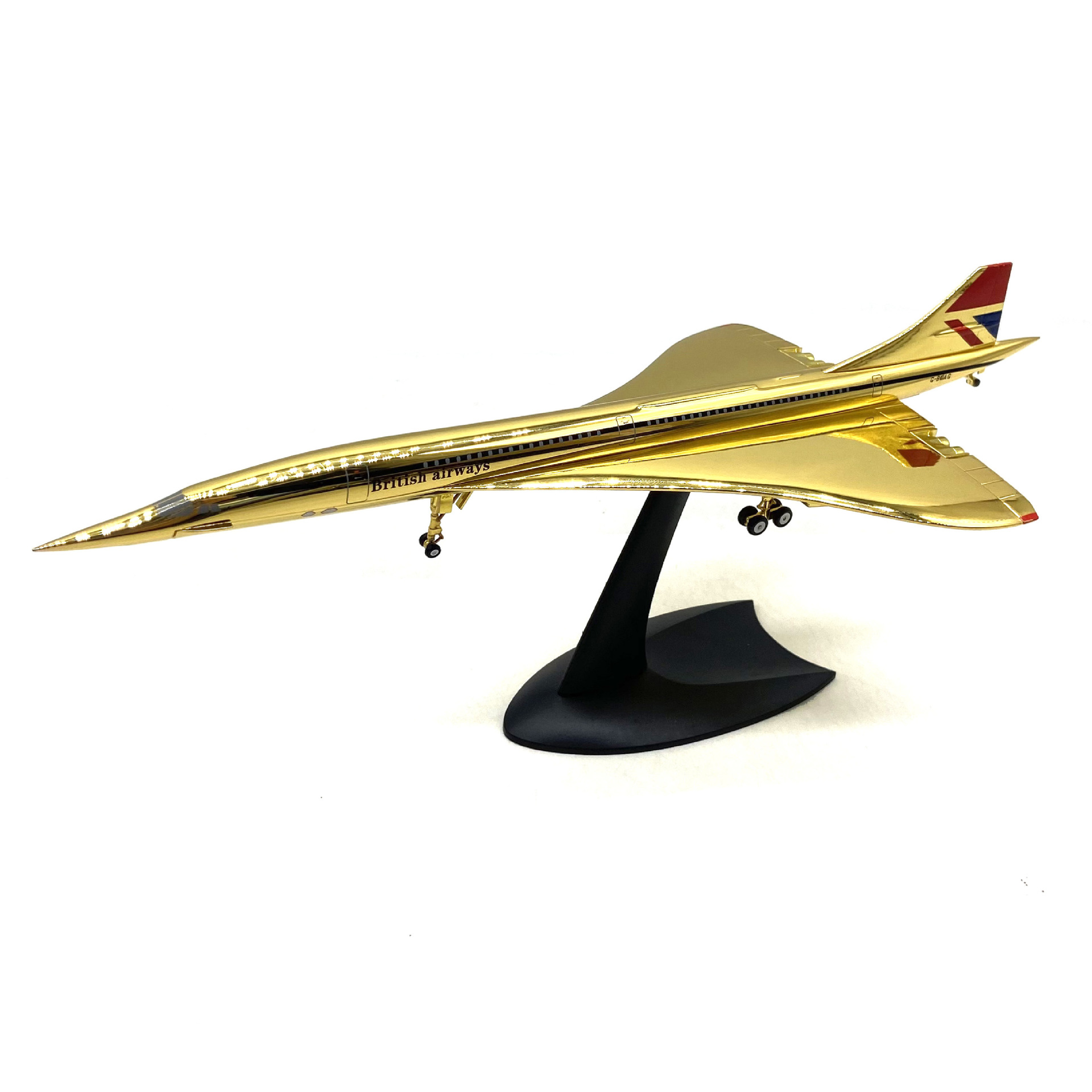 ماکت هوایپما (Gold plated)Concorde جعبه‌دار فلزی اسکیل ۱/۲۰۰