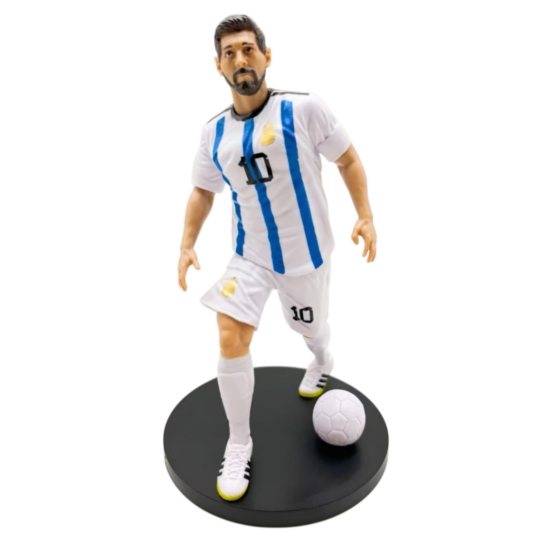 فیگور مسی با لباس آرژانتین و پایه نگهدارنده و توپ  ارتفاع 18cm کد 3809