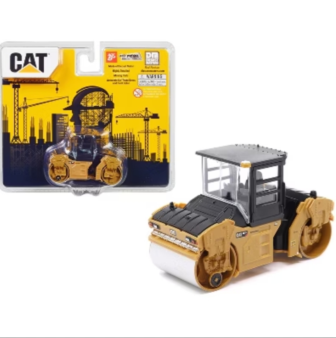 ماکت غلتک ارتعاشی پشت سر هم فلزی اورجینال برند cat مقیاس ۱:۶۴ کد 84641cs