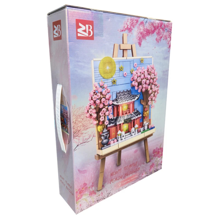 لگو ساختنی تابلو شکوفه گیلاس 693 قطعه چراغدار طرح night temple کد 9152A