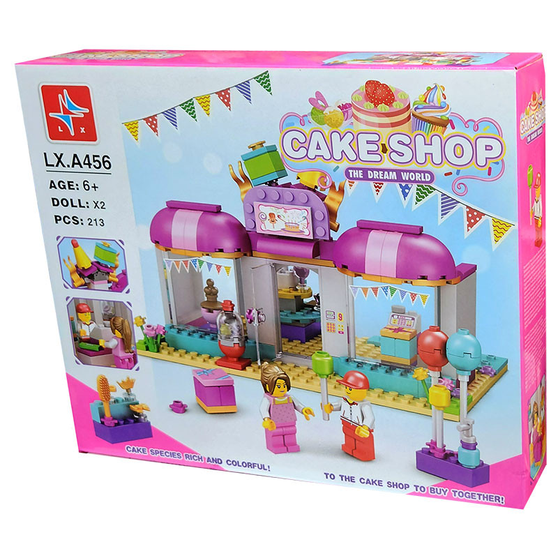 لگو ساختنی فروشگاه کیک cake shop برند ال ایکس ۲۱۳ قطعه کد ۴۵۶