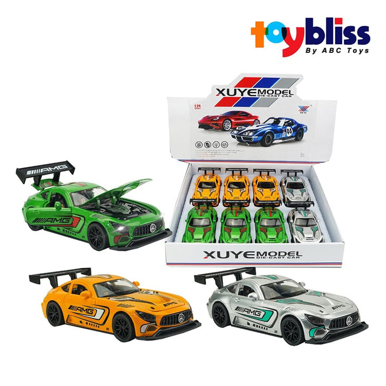 ماکت ماشین فلزی مرسدس بنز AMG GT3 موزیکال چراغدار مقیاس ۱:۲۴ کد K240B8