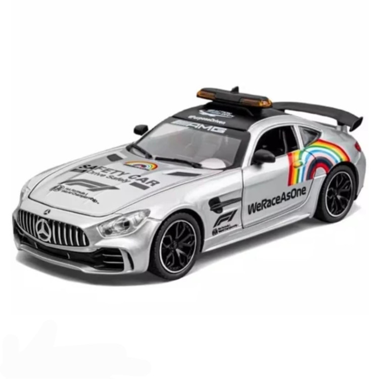ماکت ماشین فلزی بنز پلیس AMG GT3 موزیکال چراغدار باکس مقیاس ۱:۲۴ کد CZ30AJ