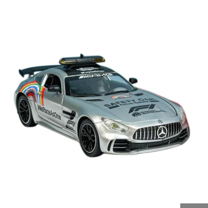 ماکت ماشین فلزی بنز پلیس AMG GT3 موزیکال چراغدار باکس مقیاس ۱:۲۴ کد CZ30AJ