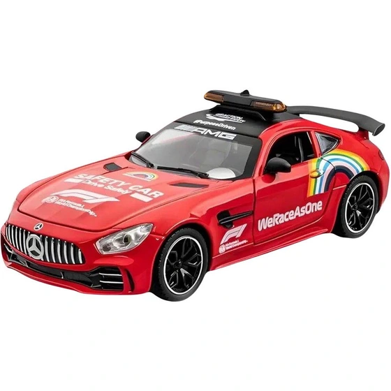 ماکت ماشین فلزی بنز پلیس AMG GT3 موزیکال چراغ‌دار باکس مقیاس ۱:۲۴ کد CZ30AJ