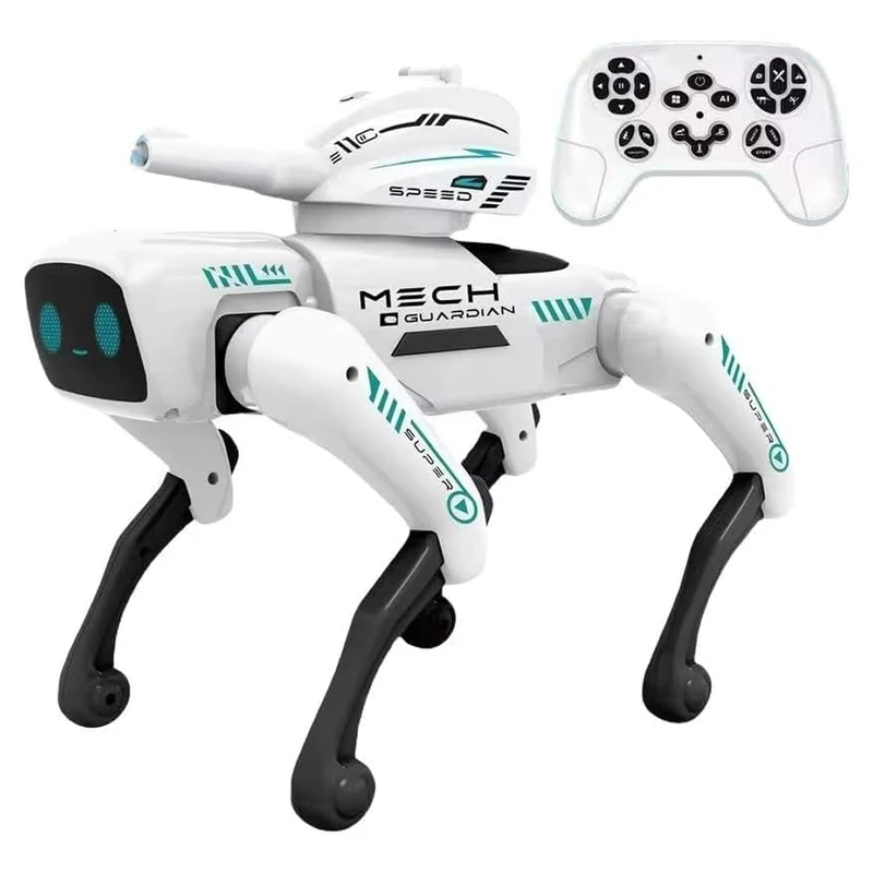 سگ رباتیک mech guardian کنترل از راه دور  2.4G موزیکال چراغ‌دار شارژی دارای سید حمل وسایل قابلیت برنامه‌ریزی و اجرای متنوع کد ۵-۶۶۰