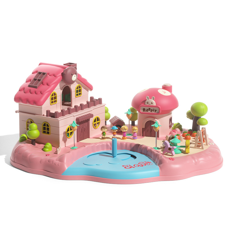 اسباب بازی خانه رویایی مگنتی موزیکال چراغ‌دار سایزبزرگ دارای ۲ آدمک کد JD6602D