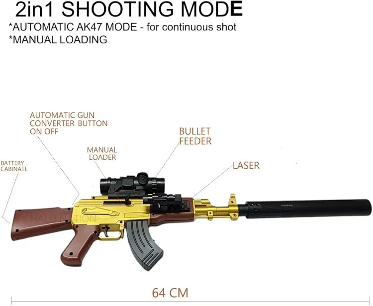 تفنگ شارژی فلزی دوربین دار Ak47 کد 1020-2