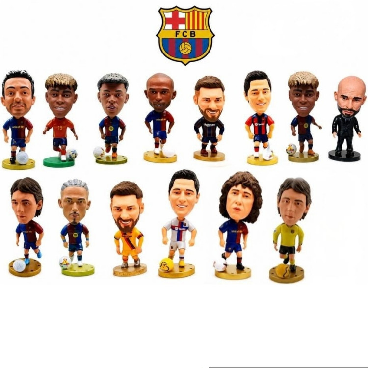 فیگور ست ۱۴ عددی باشگاه بارسلونا (Barça) شامل اسطورهها و ستارههای بارسا مسی، پویول، لواندوفسکی ، یامال و... در ابعاد: ۷ × ۳ سانتیمتر