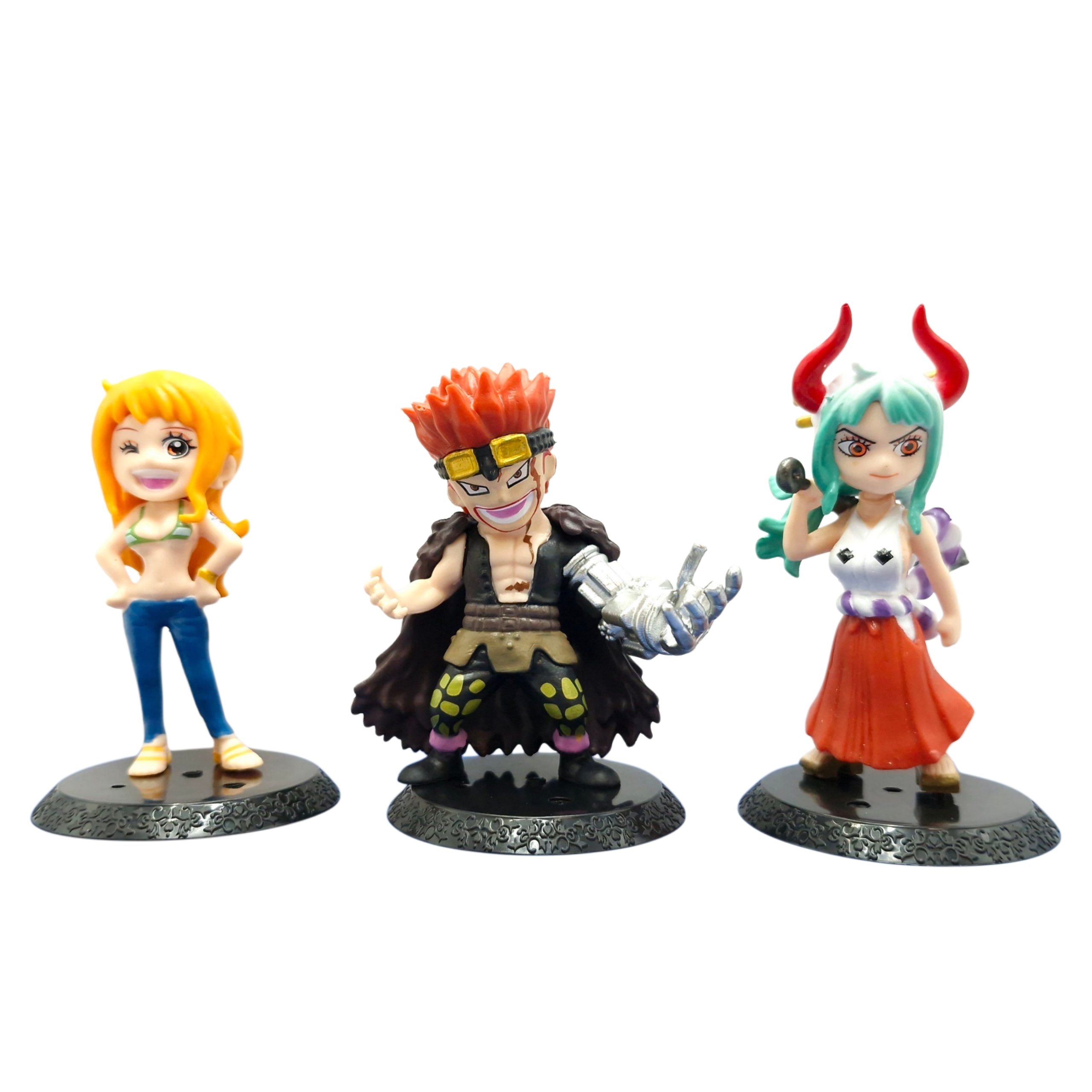 فیگور ست ۸ عددی مینی و چیبی انیمه وان پیس شامل لوفی (Luffy)، زورو (Zoro)، سابو (Sabo)، کوزوکی اودن (Oden)، تراکتور لا (Law)، نامی (Nami)، یوستاس کید (Kid) و یاماتو (Yamato)