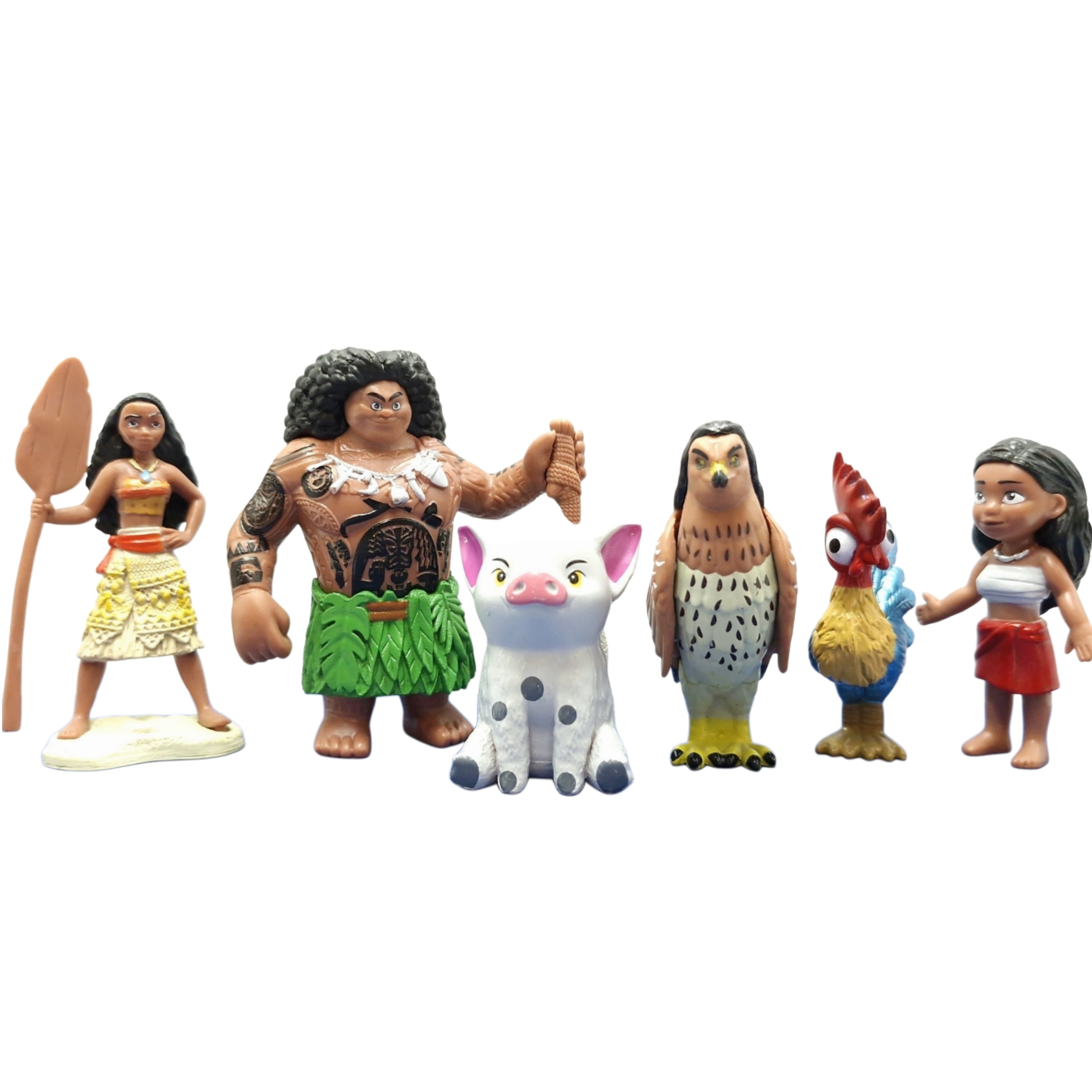 فیگور پک ۶ عددی موانا moana شامل موانا، مائویی با قلاب جادویی، خوک پوآ، خروس هی‌هی و شاهین