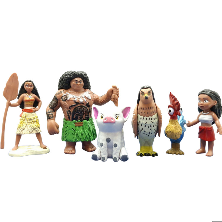 فیگور پک ۶ عددی موانا moana شامل موانا، مائویی با قلاب جادویی، خوک پوآ، خروس هیهی و شاهین