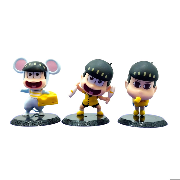 فیگور پک ۵ عددی آقای اسوماتسوسان osomatsu-san شامل برادران ماتسونو از انیمه اسوماتسوسان به همراه پایه