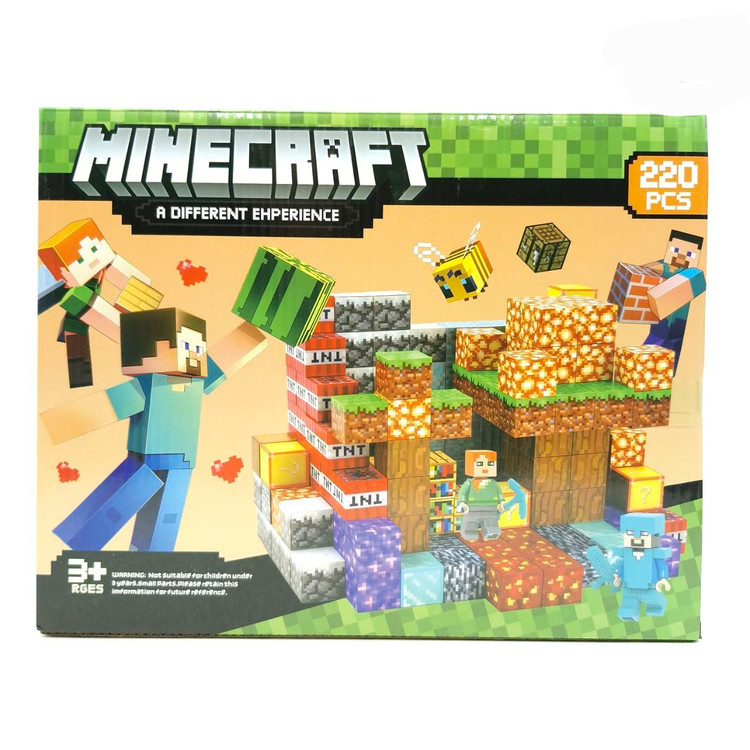 لگو ساختنی ماینکرفت مگنتی ۲۲۰ قطعه ابعاد ۳۲×۲۶ برند minecraft کد 677_118
