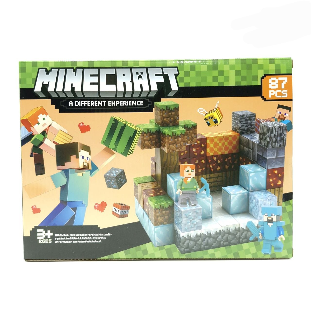 لگو ساختنی ماینکرفت مگنتی ۸۷ قطعه ابعاد ۲۹×۲۲ برند minecraft کد 677_113