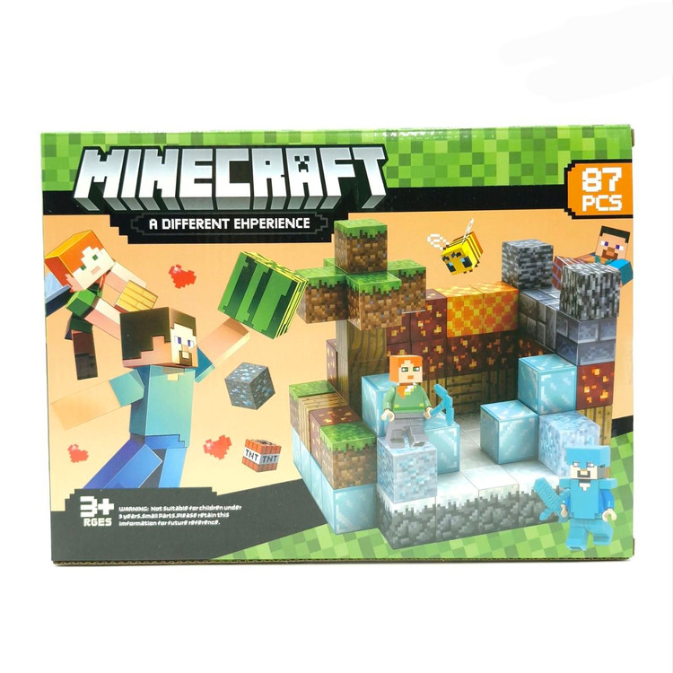 لگو ساختنی ماینکرفت مگنتی ۸۷ قطعه ابعاد ۲۹×۲۲ برند minecraft کد 677_113