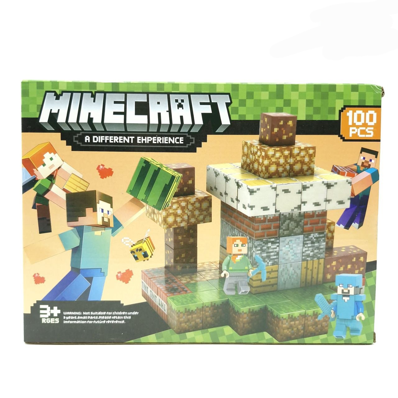 لگو ساختنی ماینکرفت مگنتی ۱۲۰ قطعه ابعاد ۲۹×۲۱ برند minecraft کد 677_115