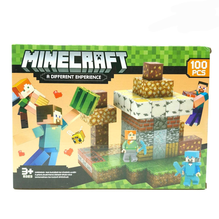 لگو ساختنی ماینکرفت مگنتی ۱۰۰ قطعه ابعاد ۲۹×۲۲ برند minecraft کد 677_114