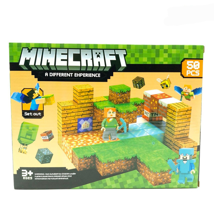 لگو ساختنی ماینکرفت مگنتی ۵۰ قطعه ابعاد ۲۶×۲۱ برند minecraft کد 677_112