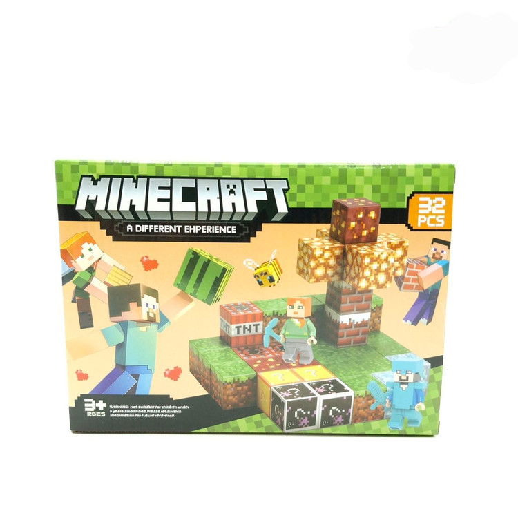 لگو ساختنی ماینکرفت مگنتی ۳۲ قطعه ابعاد ۲۲×۱۷ برند minecraft کد 677_111