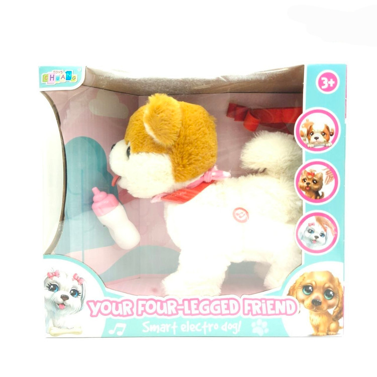 عروسک پت رباتیک همراه با شیشهشیر موزیکال و الکترونیکی برند chuang toys کد cl788