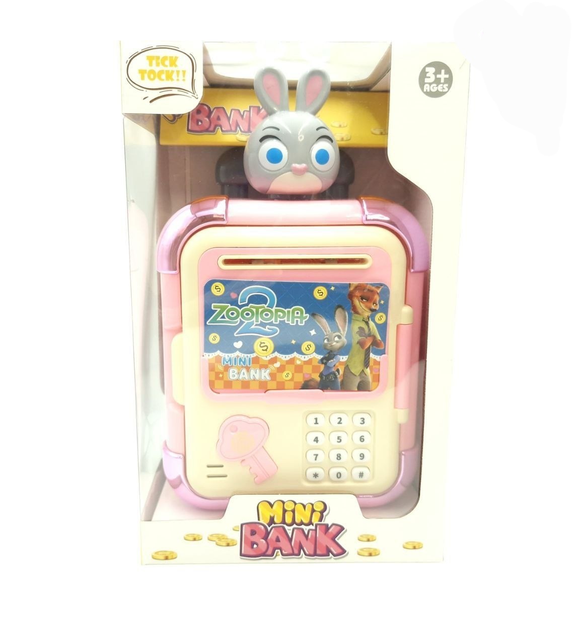 اسباب بازی گاوصندوق رمزدار و موزیکال طرح زوتوپیا برند mini bank کد ۷۱۰۸۱