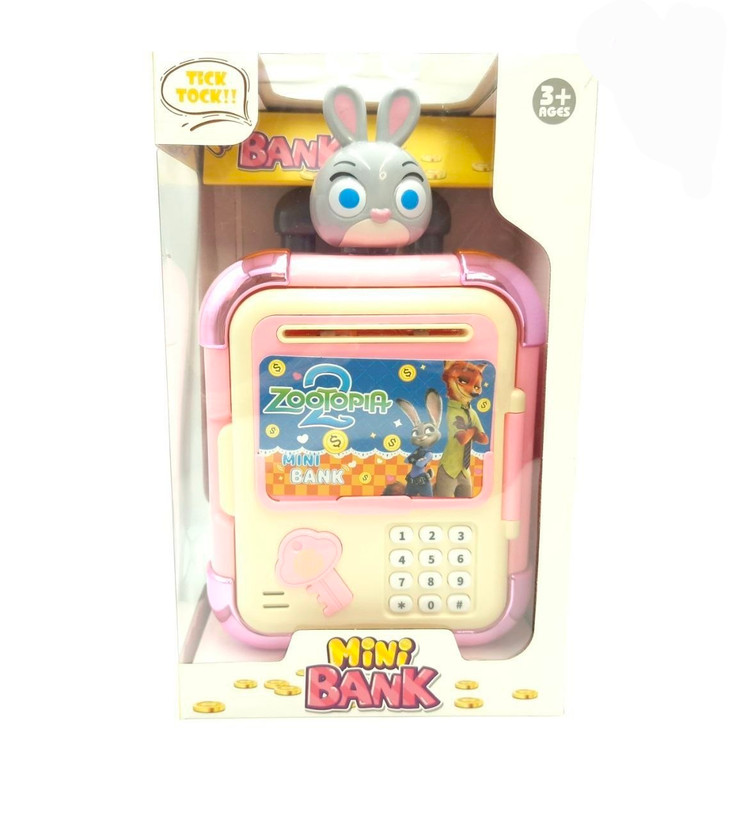 اسباب بازی گاوصندوق رمزدار و موزیکال طرح زوتوپیا برند mini bank کد ۷۱۰۸۱