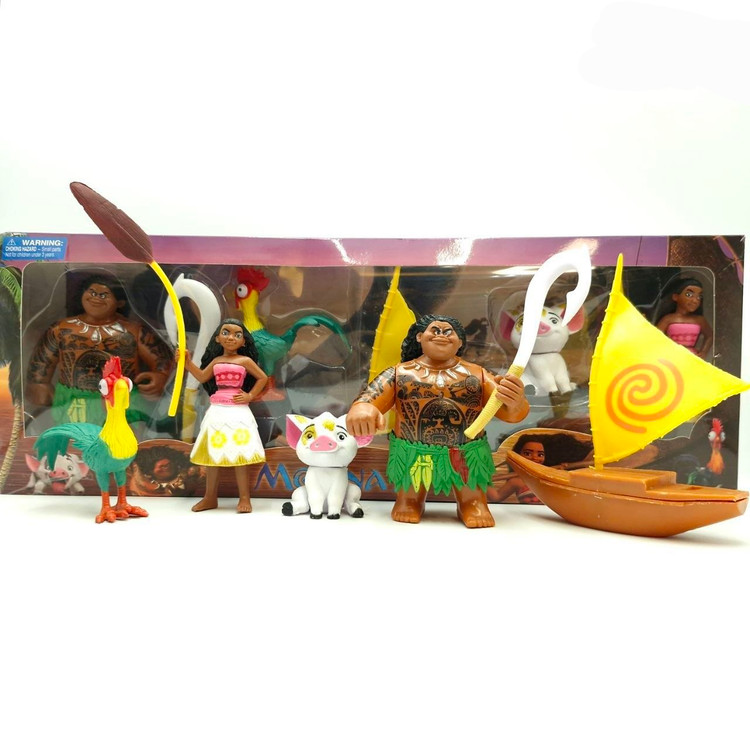 فیگورهای روکارتی ۶ عددی ماجراجویی موانا ۲ (Moana 2) این مجموعه شامل ۶ فیگور جذاب از دنیای موانا ۲ است، از جمله شخصیتهای موانا، مائویی (به همراه قلاب معروفش)، پوآ، هیهی و قایق بادبانی مخصوص.