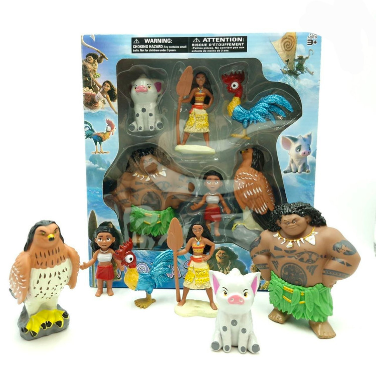 فیگورهای روکارتی ۶ عددی ماجراجویی موانا ۲ (Moana 2) این مجموعه شامل ۶ فیگور جذاب و باکیفیت از شخصیتهای محبوب انیمیشن موانا ۲ است. در این ست، فیگورهای موانا، مائووی، پوآ (خوک)، هیهی (خروس) و سایر کاراکترهای اصلی با جزئیات دقیق