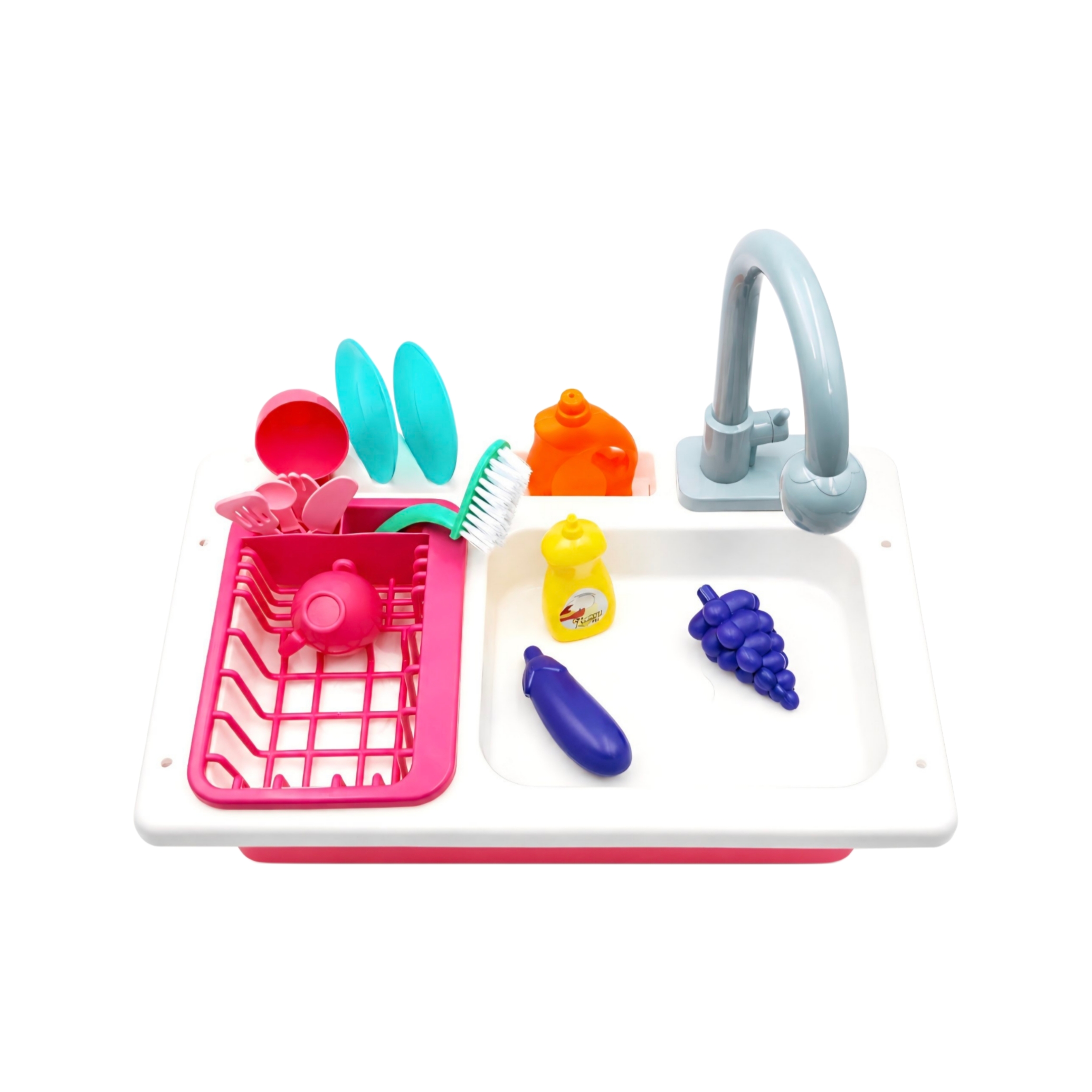 اسباب بازی سینک ظرفشویی شارژی با پمپ شارژی به همراه ظروف اسباب‌بازی برند Arka toys