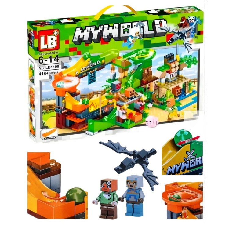 لگو ساختنی ماینکرافت 418 قطعه چراغدار Minecraft کد LB1108