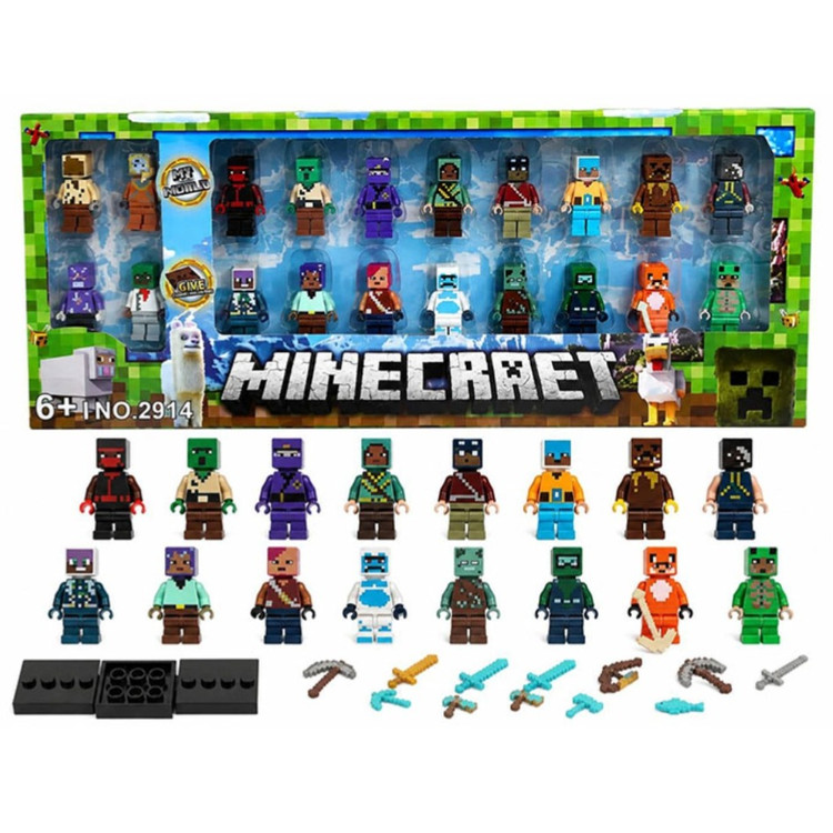 مینی فیگور لگویی ماینکرافت Minecraft با شمشیر و لوازم ست 20 عددی کد 2914