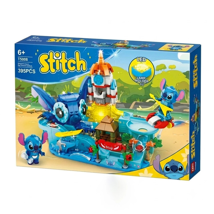 لگو ساختنی پارک آبی استیچ Stitch چراغدار 395 قطعه کد 5008
