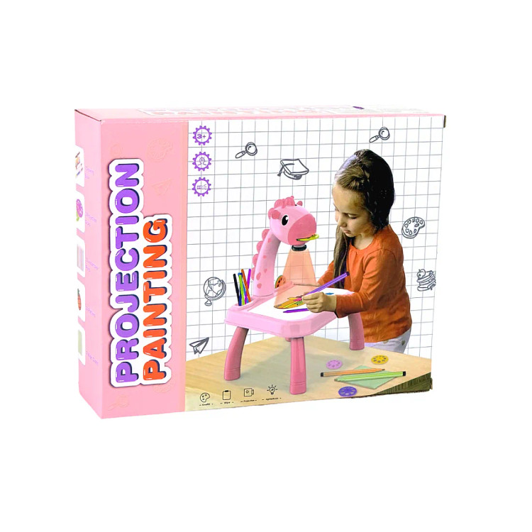 اسباب بازی میز نقاشی پروژکتور دار زرافه با ماژیک 12 رنگ کد A320